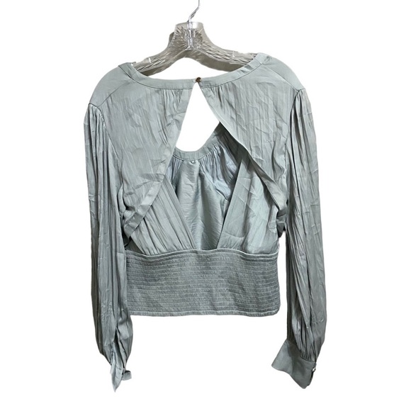 Anthropologie Sz LGP Blouson-Sleeve Blouse Mint - Picture 5 of 7